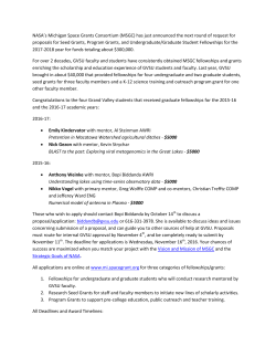 NASA`s Michigan Space Grants Consortium (MSGC) has just
