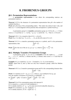 CHAP08 Frobenius Groups