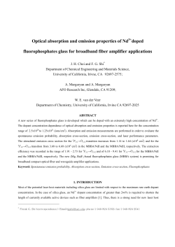 Optical absorption and emission properties of Nd3+ doped