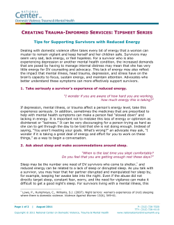 Tips for Supporting Survivors with Reduced Energy