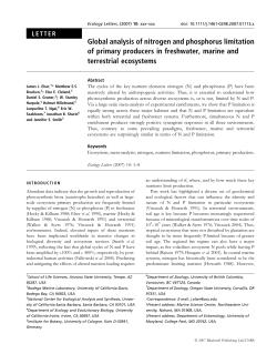 Global analysis of nitrogen and phosphorus limitation of primary