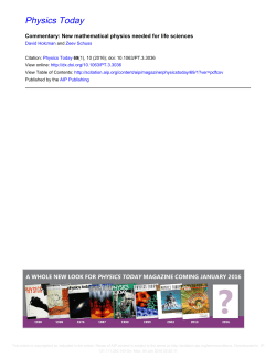 New mathematical physics needed for life sciences