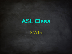 Review - ASL I