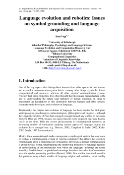 Language evolution and robotics: Issues on symbol grounding