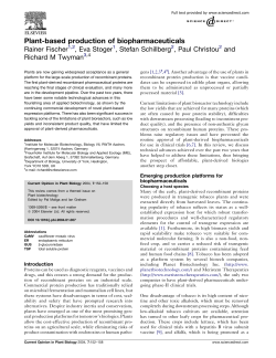 Plant-based production of biopharmaceuticals