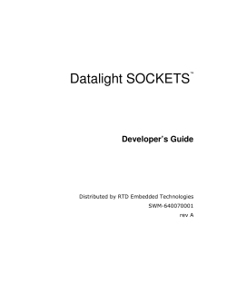 Datalight SOCKETS - RTD Embedded Technologies, Inc.