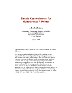 Simple Keynesianism for Monetarists: A Primer