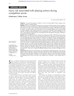 Injury risk associated with playing actions during competitive soccer