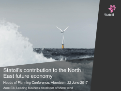 Statoil`s contribution to the North East future economy