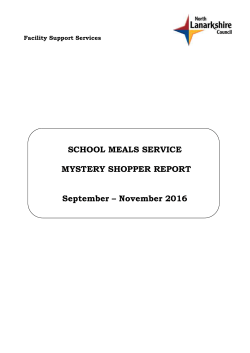 Mystery Shopper Sept -Nov 2016