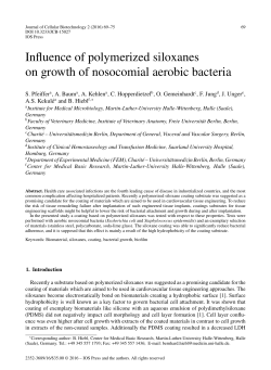 Influence of polymerized siloxanes on growth of nosocomial aerobic