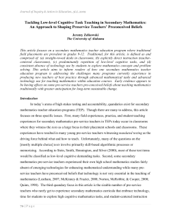 Tackling Low-level Cognitive Task Teaching in Secondary