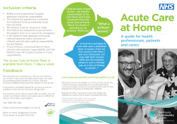 Acute Care at Home - Cornwall Partnership NHS Foundation Trust