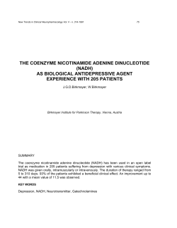 The Coenzyme Nicotinamide Adenine Dinucleotide