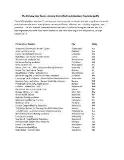 The Primary Care Team: Learning from Effective Ambulatory