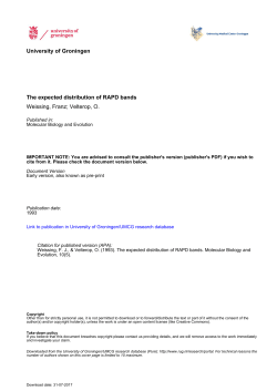 University of Groningen The expected distribution of RAPD bands
