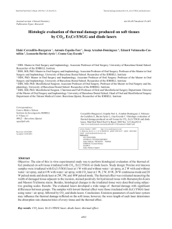 Histologic evaluation of thermal damage produced on soft tissues by