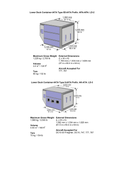 Lower Deck Container-IATA Type 8D-IATA Prefix: APA-APA: LD-2