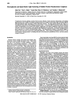 Electrophoretic and Quasi-Elastic Light Scattering of Soluble Protein