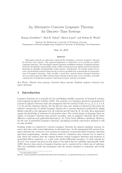 An Alternative Converse Lyapunov Theorem for Discrete&ndash;Time