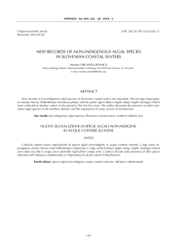 new records of non indigenous algal species in slovenian coastal