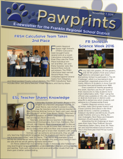 E-newsletter for the Franklin Regional School District FRSH
