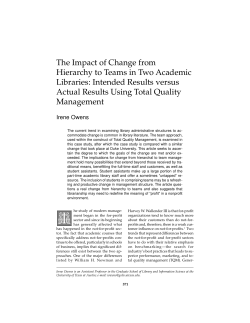 The Impact of Change from Hierarchy to Teams in Two Academic