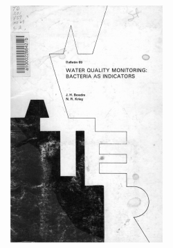 water quality monitoring: bacteria as indicators