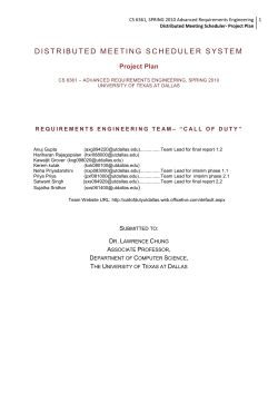 Meeting Scheduling System- Project Plan