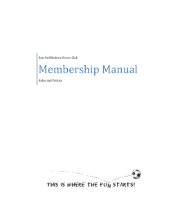 Membership Manual - East Gwillimbury Soccer Club