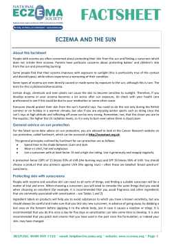 Eczema and the sun - National Eczema Society