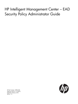 HP Intelligent Management Center – EAD Security Policy