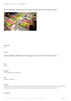 Team Building Workshop with Agile Games and LEGO Serious Play
