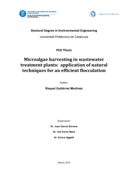 Microalgae harvesting in wastewater treatment plants: application of