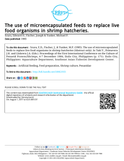 The use of microencapsulated feeds to replace live food organisms