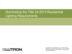Illuminating the Title 24 2013 Residential Lighting Requirements