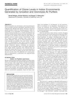 Quantification of Ozone Levels in Indoor Environments Generated