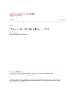 Organic Dairy Profits in Iowaâ•fl2014