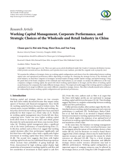 Working Capital Management, Corporate Performance, and