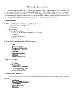 IA Lab Report Template IA Lab Report Template