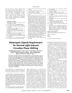 Melanopsin (Opn4) requirement for normal light