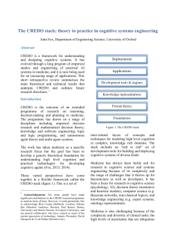 The CREDO stack: theory to practice in cognitive systems engineering