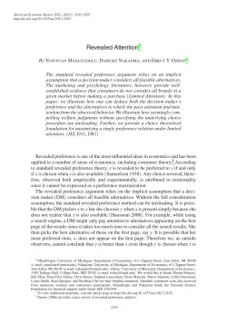 Revealed Attention - UMD Econ