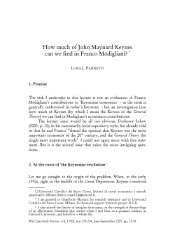 How much of John Maynard Keynes can we find in Franco Modigliani?