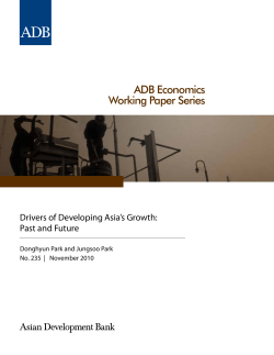 Drivers of Developing Asia`s Growth: Past and Future