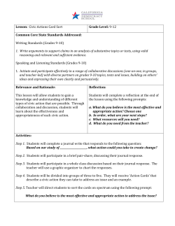 Civic Actions Card Sort