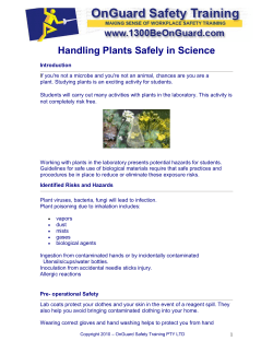 plant safety in science - `OnGuard&reg;` Safety Training