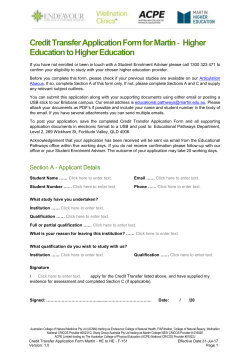 Credit Transfer Application Form Martin - HE to HE