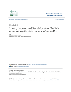 Linking Insomnia and Suicide Ideation: The Role of Socio