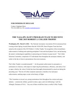 the nasa/jpl dawn program team to receive the 2015 robert j. collier